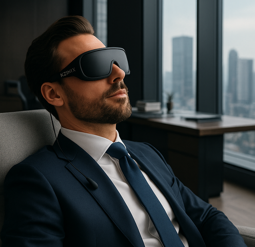 Business_men_relaxing_in_his_office_wearing_KZINIX_Sleep_Recovery_Eyewear